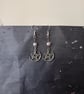 Silver pentacle charm dangle earrings with pastel faux pearl beads  - Image 4