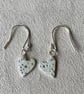 Pretty, pure silver heart earrings with lovely bubbles texture.  - Image 3