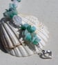 Amazonite & Crackled Clear Quartz Crystal Gemstone Bracelet "Amazon Dew" - Image 6