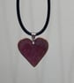 Purple enamel heart shaped pendant - Image 1