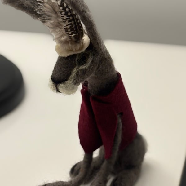 Country Gent  - Needle felt hare, rabbit made with all wool