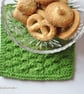 British sheep wool coasters - Apple green doilies - UK handmade gift  - Image 3