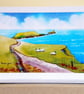 Art Greetings Card, Worms Head, Gower, South Wales, A5, Blank inside  - Image 1