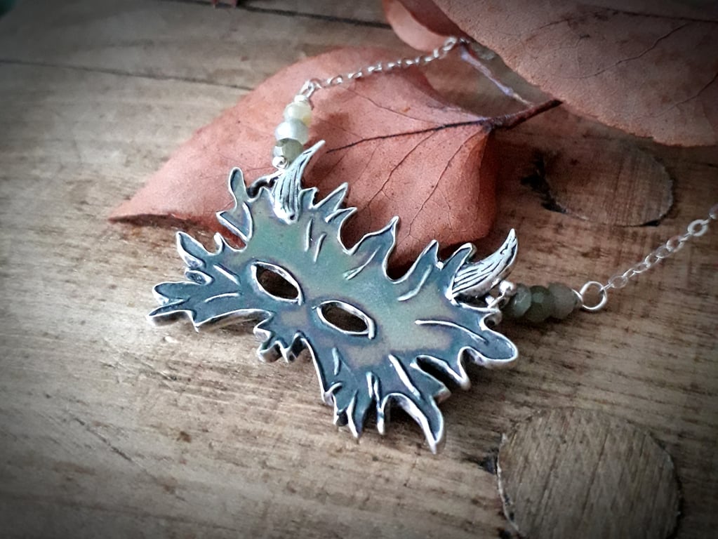 The Greenman Mask,  Beltane, Forest, Woodland, Necklace