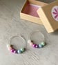 Multi-coloured, mix & match Hoop Earrings, sterling silver - Image 1