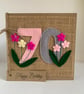 Handmade 70th Birthday Card. Keepsake Card. Textile Card. - Image 2