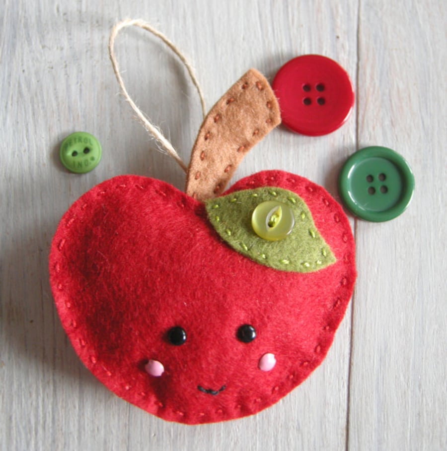 Craft kit sewing kit make a apple felt decoration