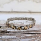 Pretty up-cycled flower beads bracelet - gift for her - handmade gift