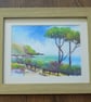 Caswell Bay, Gower, South Wales - Original Watercolour in 10 x 8'' Oak Frame