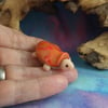 Tiny golden tortoise 'Tim' OOAK Sculpt by artist Ann Galvin Gnome Village