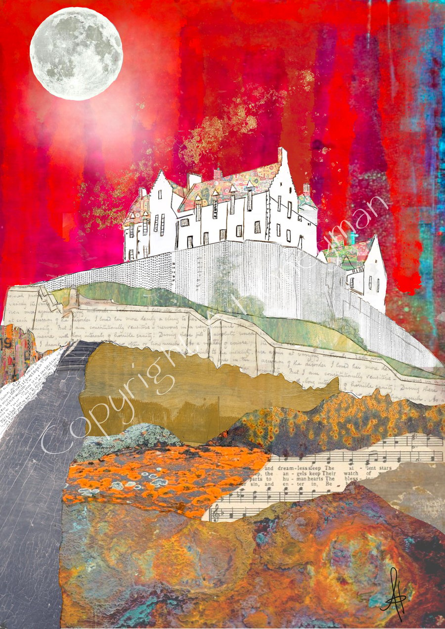 Edinburgh Castle Mixed Media Art Print 