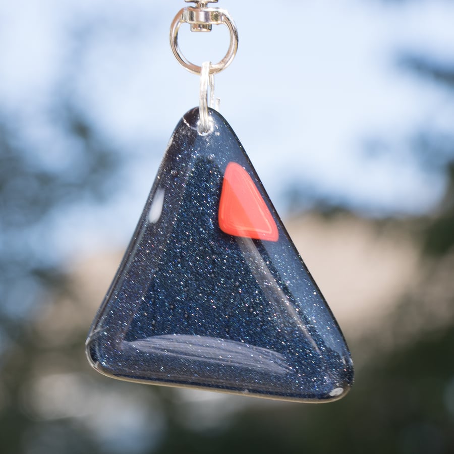 Fused Glass Bag Charm or Key Fob - BC10