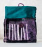  Velvet Black and Purple Embroidered Purse Pouch  - Image 3