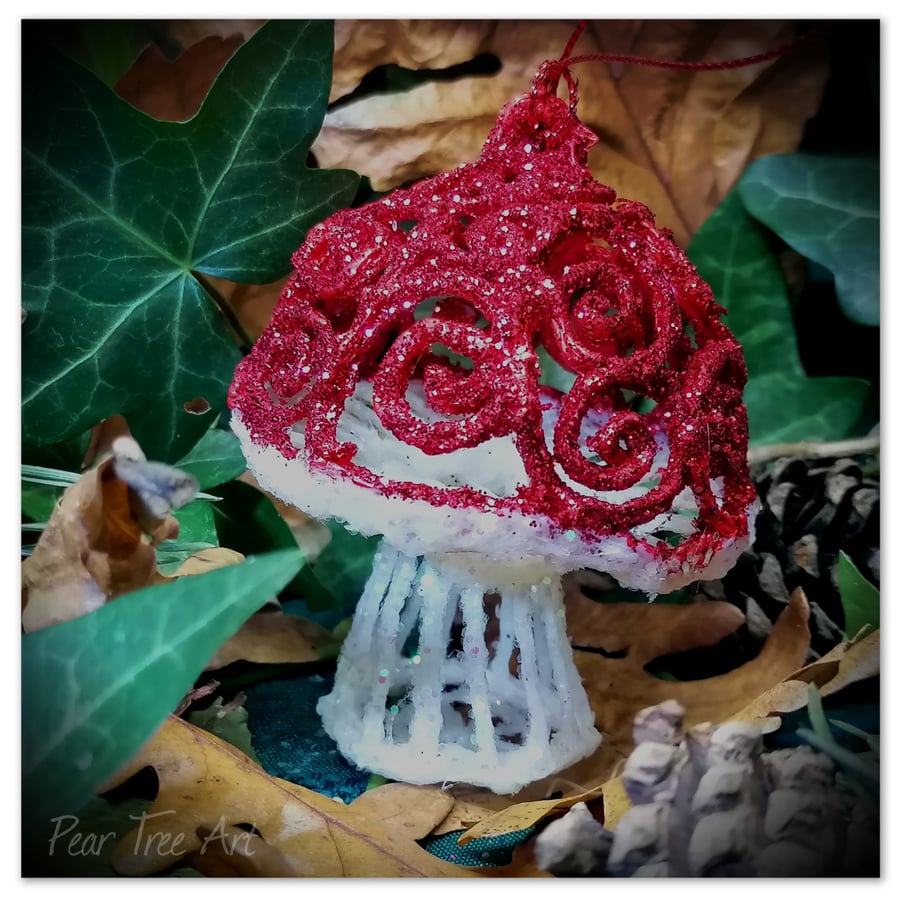 Red Toadstool Christmas decoration