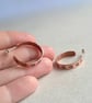 Copper Paw Print Hoop Stud Earrings - Sterling Silver Posts - Image 7