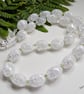 Designer White Pebble Crackle Quartz & Peridot Necklace  - Image 1