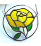 Rose Ring Suncatcher Stained Glass Yellow Handmade Gift Flower - Image 7