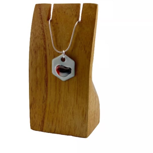 Robin Necklace using enamel and fused glass 