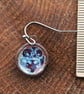 Handmade Ceramic Earrings UK; Speckled Blue Glazed Dangle, Foraged Bristol Clay  - Image 6