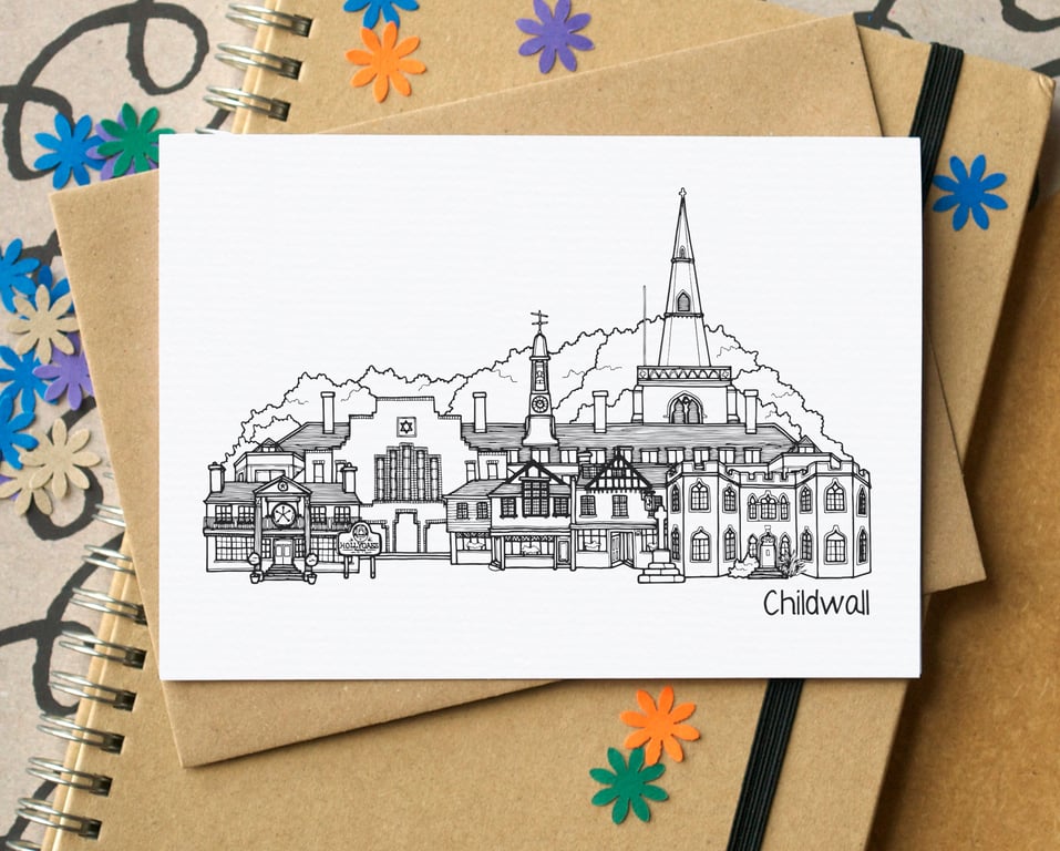 Childwall Liverpool Skyline Greetings Card