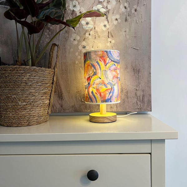 Brushstroke Burst Lamp – Abstract Colour Flow on White