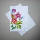 original floral hand painted greetings card ( ref FA 23 B3 )
