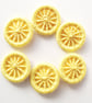 Dorset Buttons, Handmade, Yellow Cotton Thread on Brass Rings - Image 3