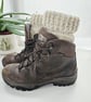 Cream Fleck Boot Cuffs, Nougat Ankle Warmers - Image 3