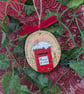 Robin and post box hand-painted Christmas decoration - Image 4