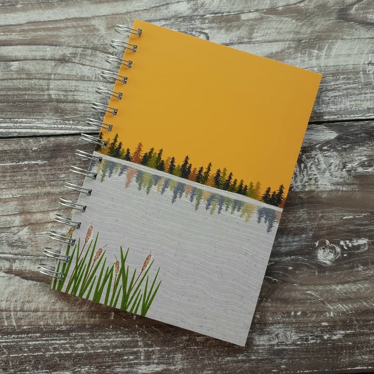 Bullrushes and Lake Landscape Notebook