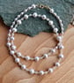 Grey Pearl and Faceted Labradorite Necklace with a 14k Gold Filled Trigger Clasp - Image 2