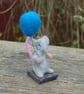 Grey mouse holding a balloon   - needlefelt.   free postage