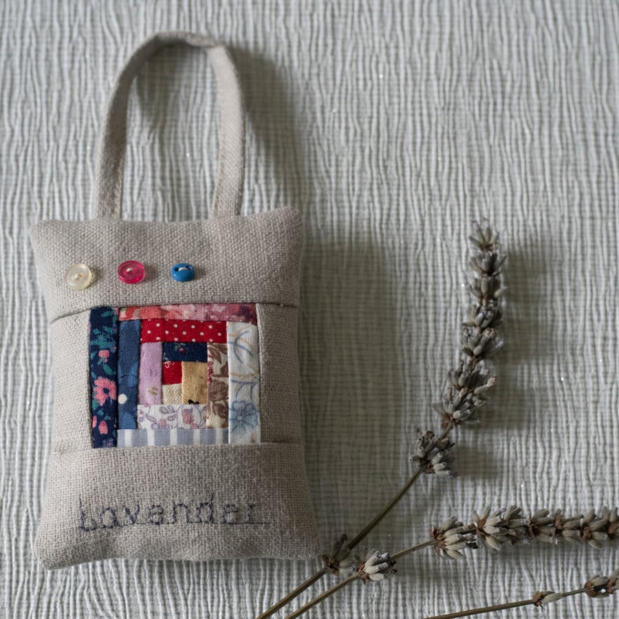 Log Cabin Patchwork Lavender Bag