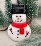 Snowman - Fused Glass Christmas Tree Decoration - Image 9