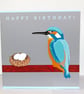 King fisher bird, birthday card 