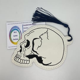 Skull embroidered bookmark