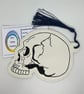 Skull embroidered bookmark -White - Image 1