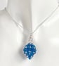 Crystal Blue Egg Sterling Silver Pendant, with an 18 Inch Chain - Image 1