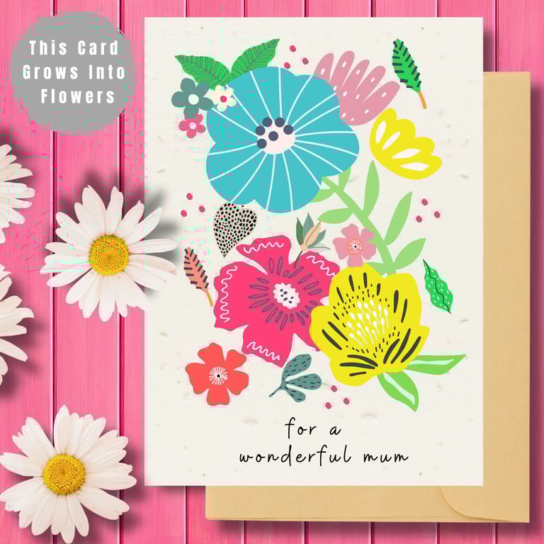 Plantable Mother's Day Card Card, Wildflower Seed Paper, Ecofriendly