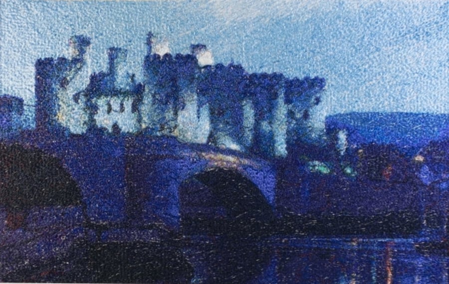 Embroidered Art - Conwy Castle. A beautiful work of art