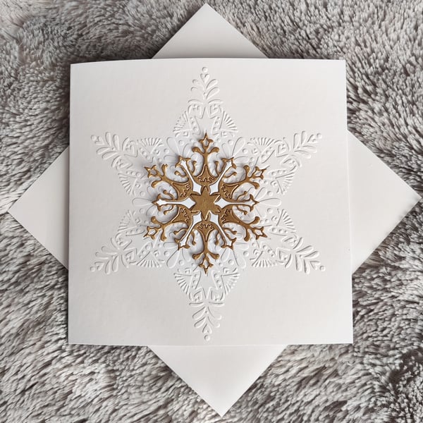 Christmas Card- Gold Snowflake