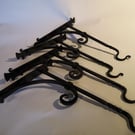 Set of Four Hand Forged Wrought Iron Hanging Basket Brackets
