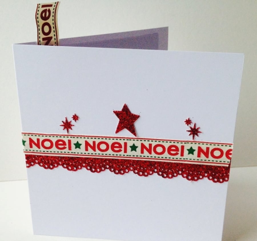 Christmas Card Pk of Five,'Noel'Handmade Xmas Cards.