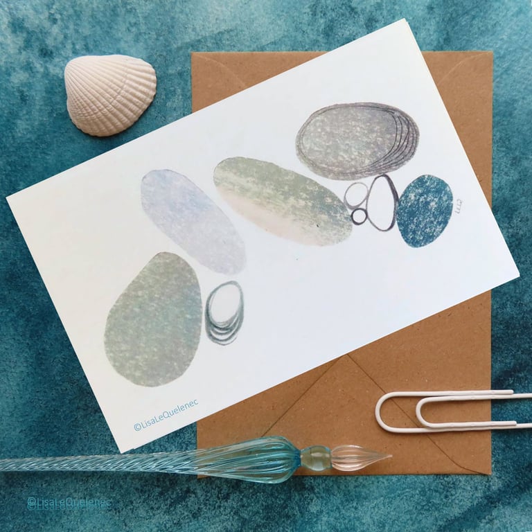 pebbles I an abstract collage study of beach pebbles plastic free