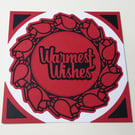 Warmest Wishes Greeting Card - Red and Black