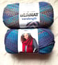 2 Balls x 140g Bernat Wavelength Yarn : colour Violet : Acrylic Yarn