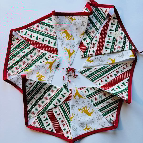 Christmas theme, fabric, bunting