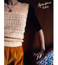 Peach and navy upcycled jumper  - Image 4