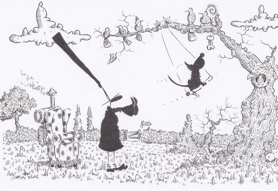 'The Swing' an A4 sized original artwork