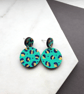 Colourful leopard print circles dangly earrings - Image 6